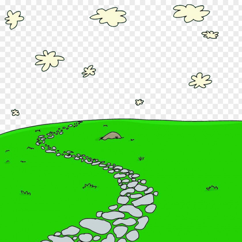Mountain Stone Path Cartoon Illustration PNG