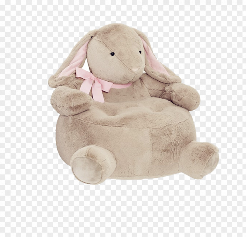 Cute Stuffed Bunny Plush Lop Chair Toy Furniture PNG