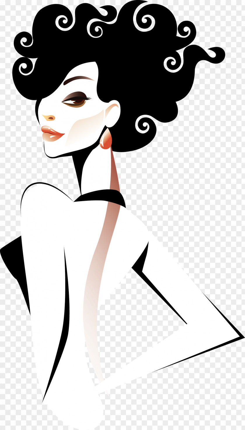 Fashion Girl Woman PNG Woman, I looked back hair beauty material clipart PNG