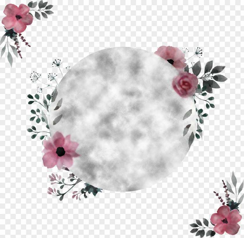Oval Petal Pink Flower Plant Circle PNG