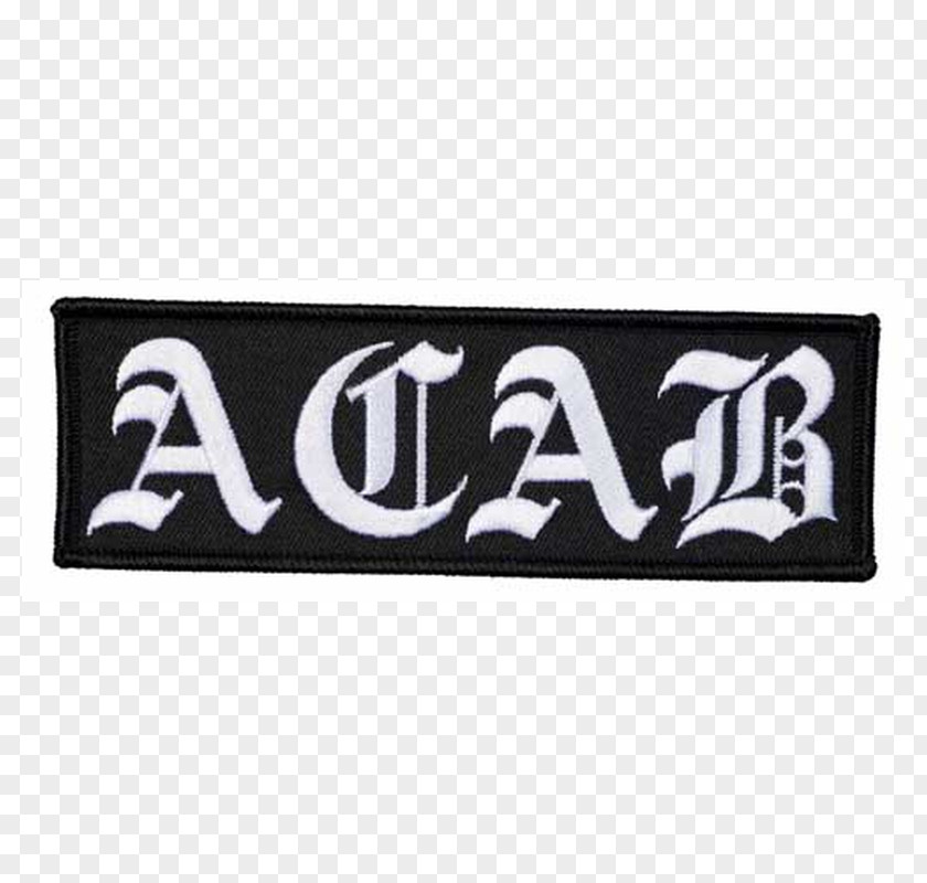 Acab A.C.A.B. Embroidered Patch Pin Badges Sticker Text PNG