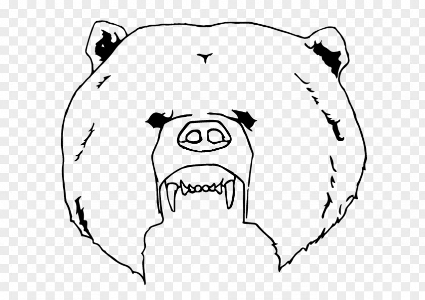 Bear Whiskers Snout Canidae Line Art PNG
