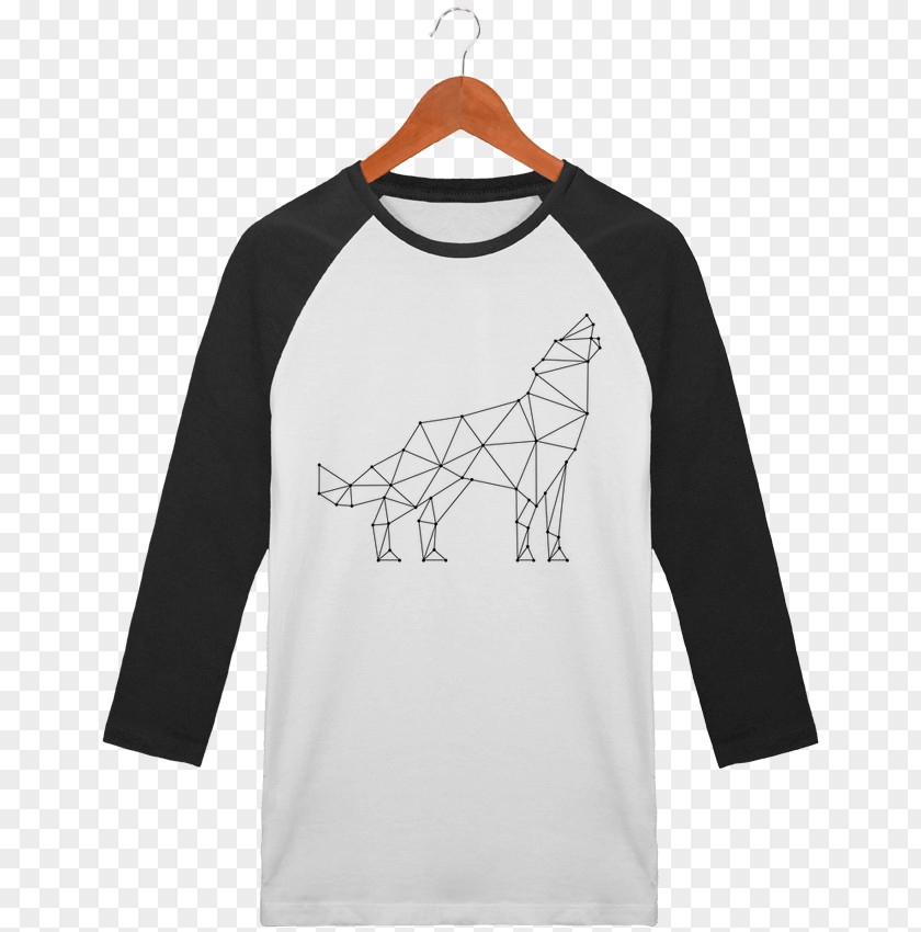 Geometric Wolf Printed T-shirt Hoodie Long-sleeved PNG