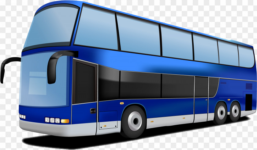 School Bus Double-decker Tour Service PNG