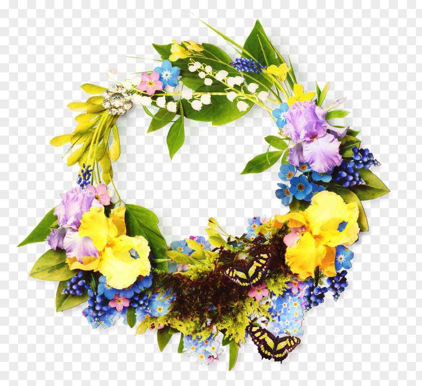 Floral Design Wreath Cut Flowers Yellow PNG