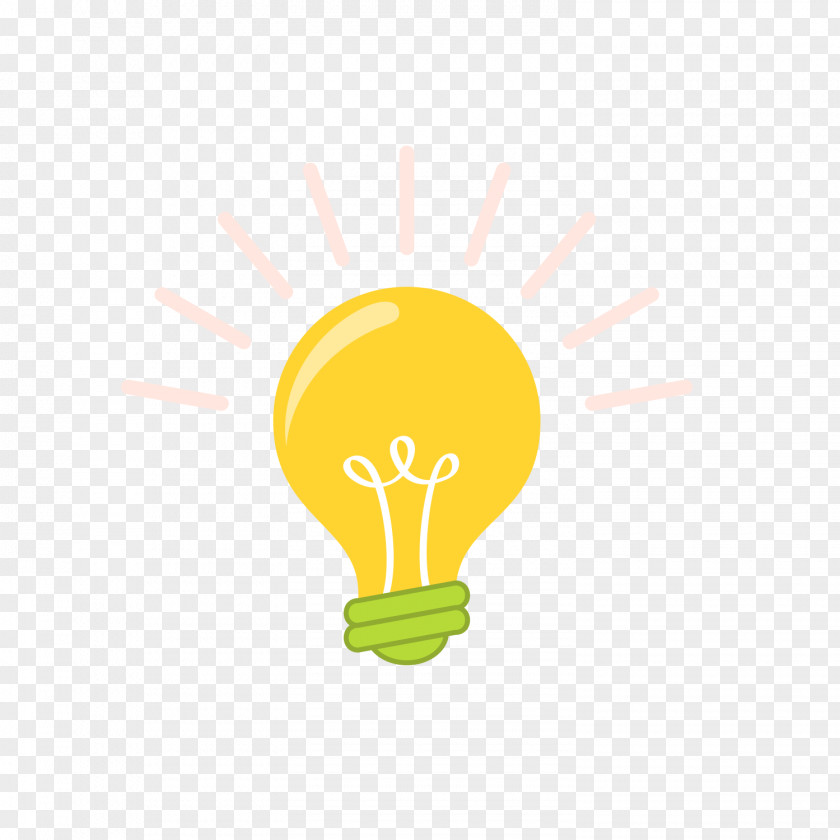 Creative Cartoon Light Bulb Yellow Font PNG