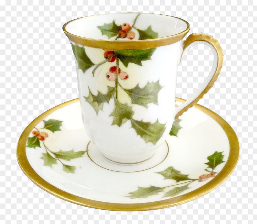 Cup Saucer Teacup Porcelain Tableware Limoges PNG