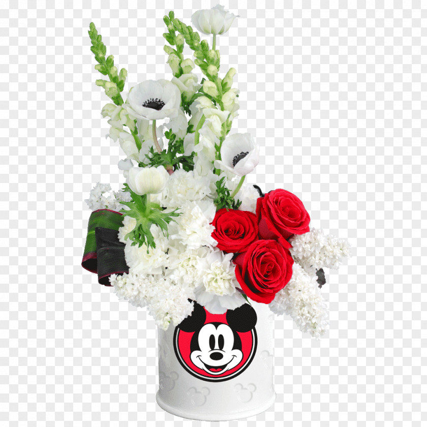 Father's Day Mickey Mouse Minnie Floral Design Flower Bouquet PNG