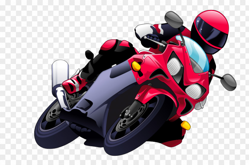 Cartoon Motorcycle Helmet Car Racing PNG