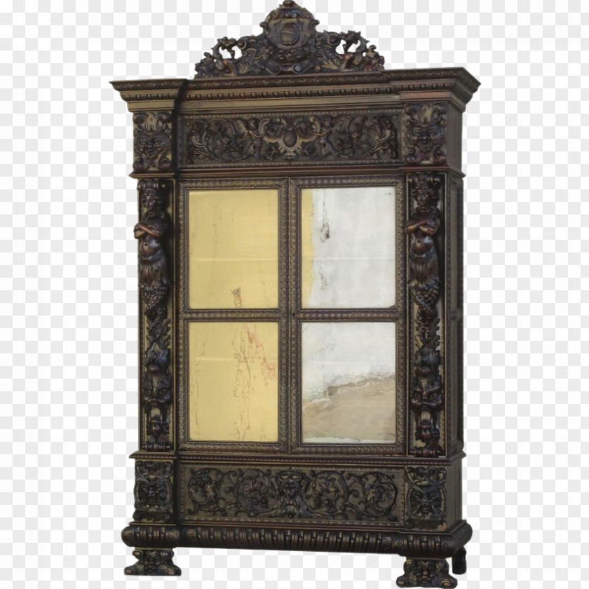 Gothic Style Bookcase Antique Cupboard PNG
