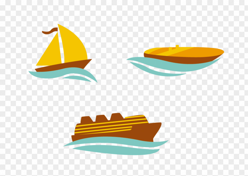 Cartoon Sea Sails Sailing PNG