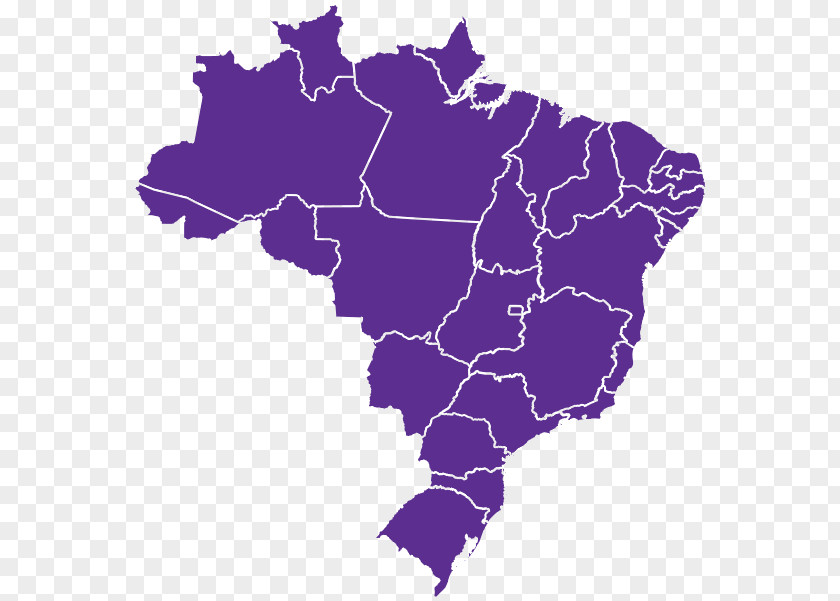Map Regions Of Brazil Vector PNG