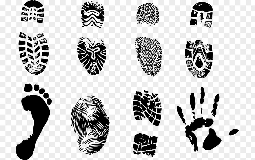 Black And White Handprints Footprints Footprint Sole Shoe PNG