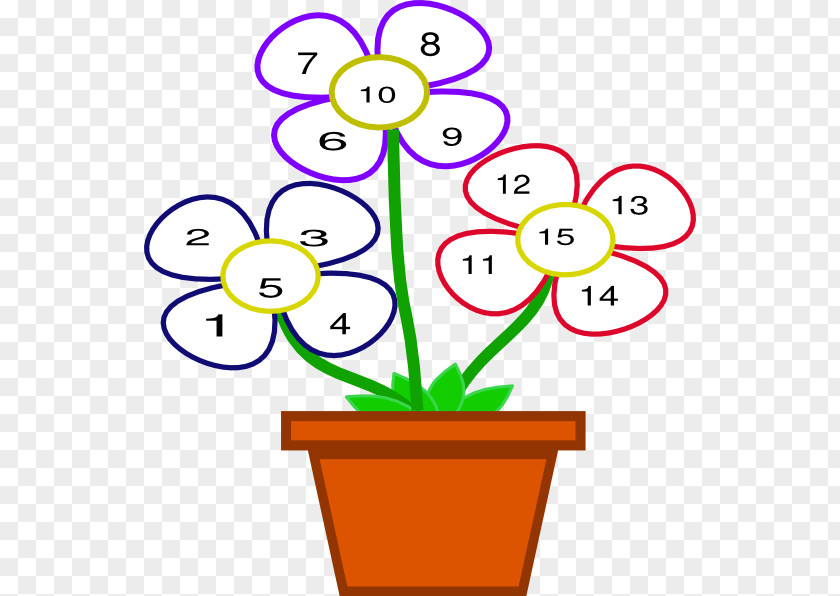 Flower Clip Art Number Counting Ni PNG