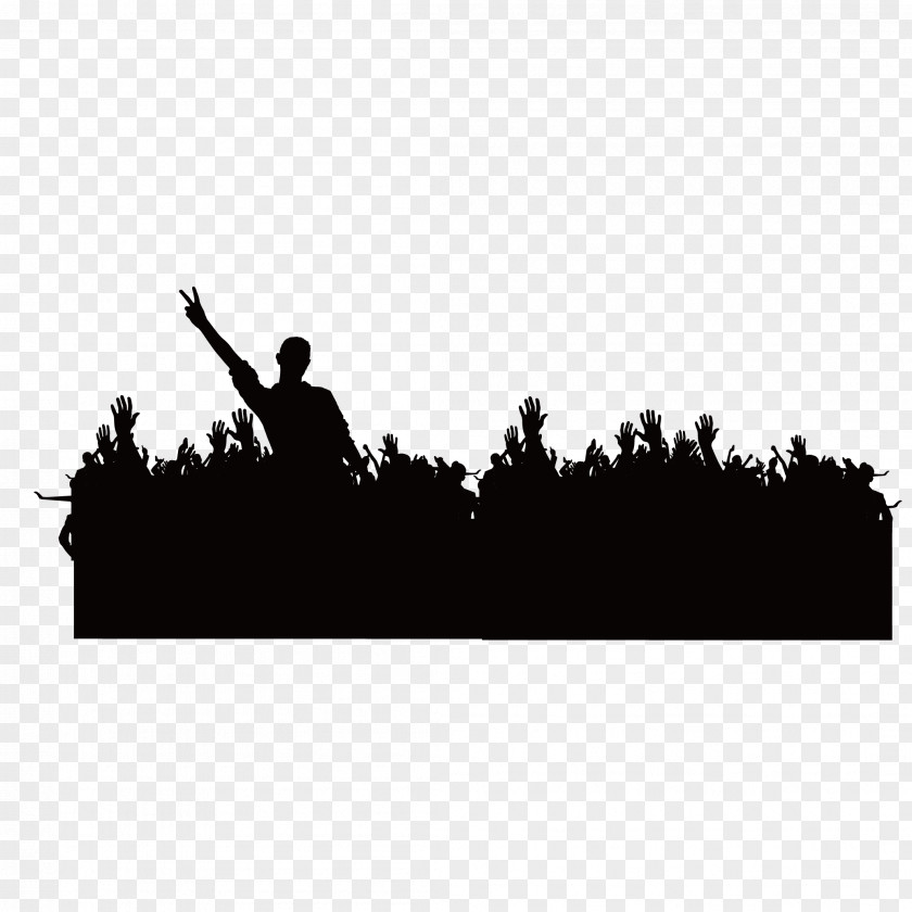 Carnival Crowd Silhouette Template PNG