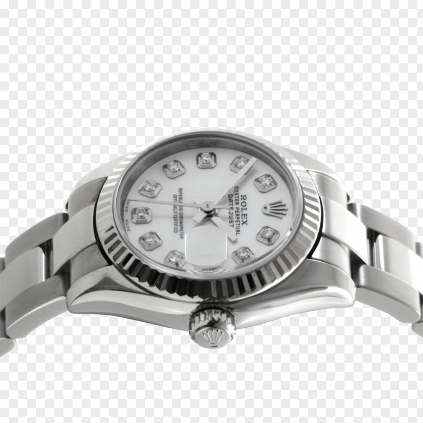 Metal Bezel Silver Watch Strap PNG