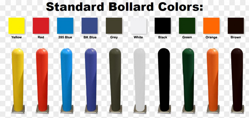 Paint Bollard Plastic Post Color Chart PNG