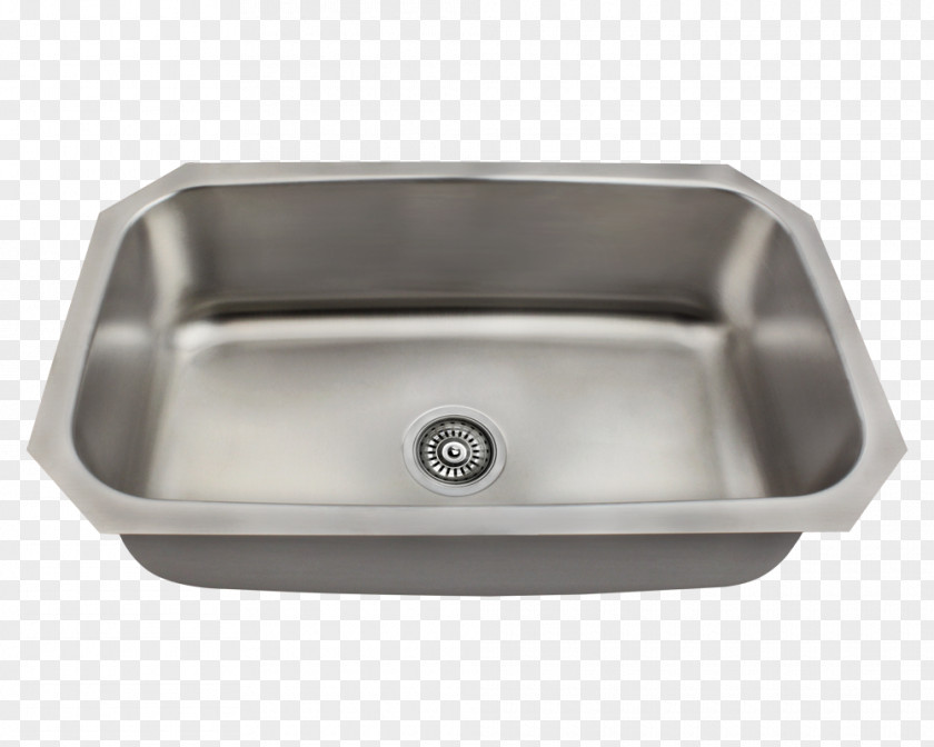Sink Kitchen Brushed Metal Stainless Steel PNG