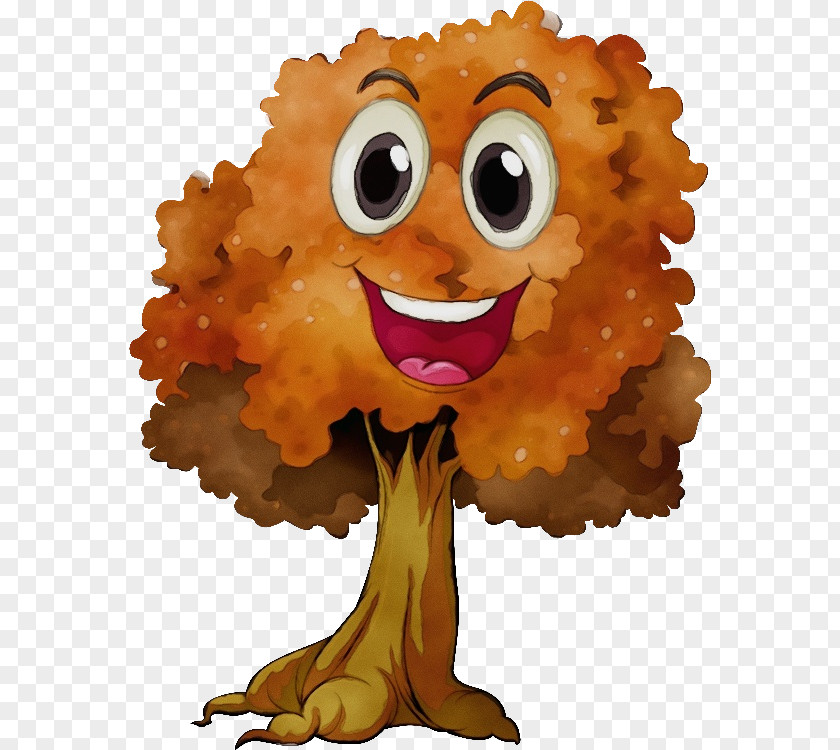 Smile Animation Tree Watercolor PNG