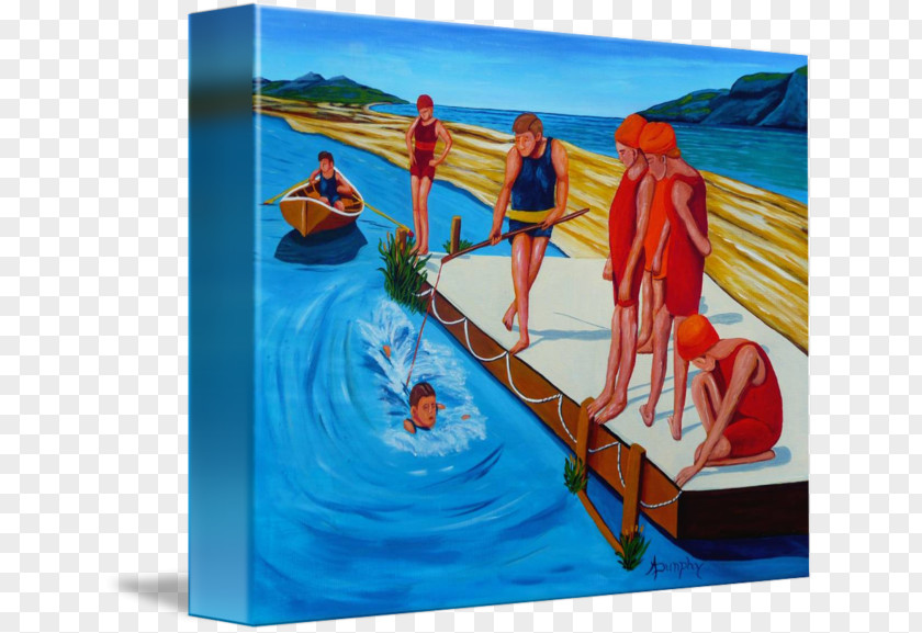 Swimming Lessons Painting Leisure Vacation Recreation Modern Art PNG