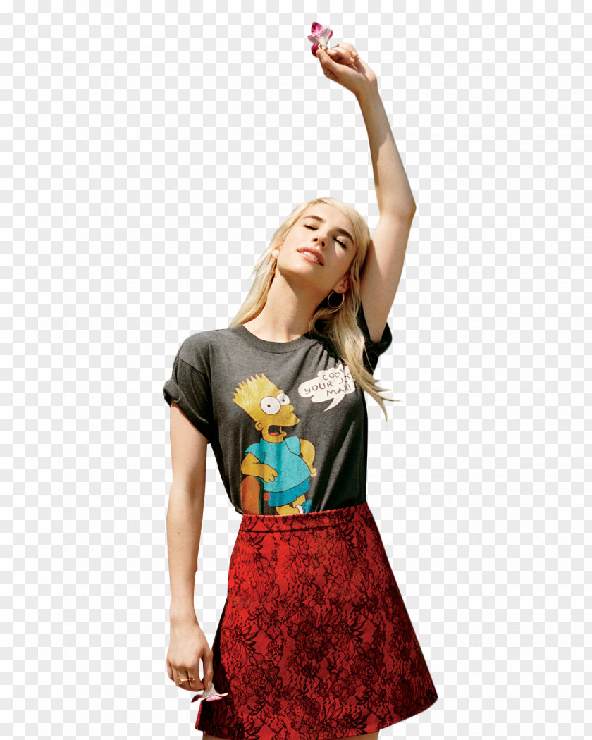 Emma Roberts T-shirt Clothing Dress Sleeve Fashion PNG