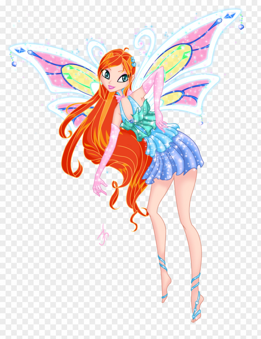 Set Bloom Fairy Costume Design Clip Art PNG