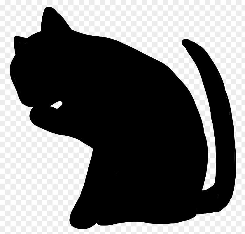 Snout Silhouette Black-and-white Cat Small To Medium-sized Cats Black Whiskers PNG