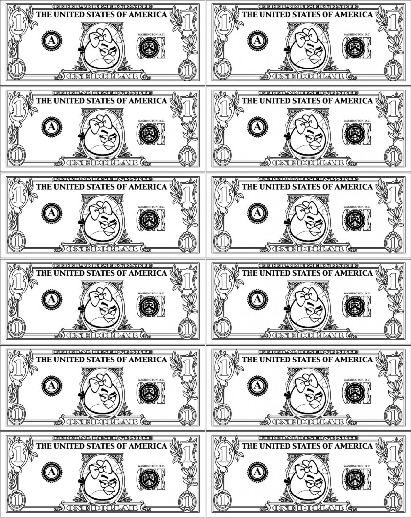 Fake Money Cliparts Angry Birds Epic Space Colouring Pages PNG
