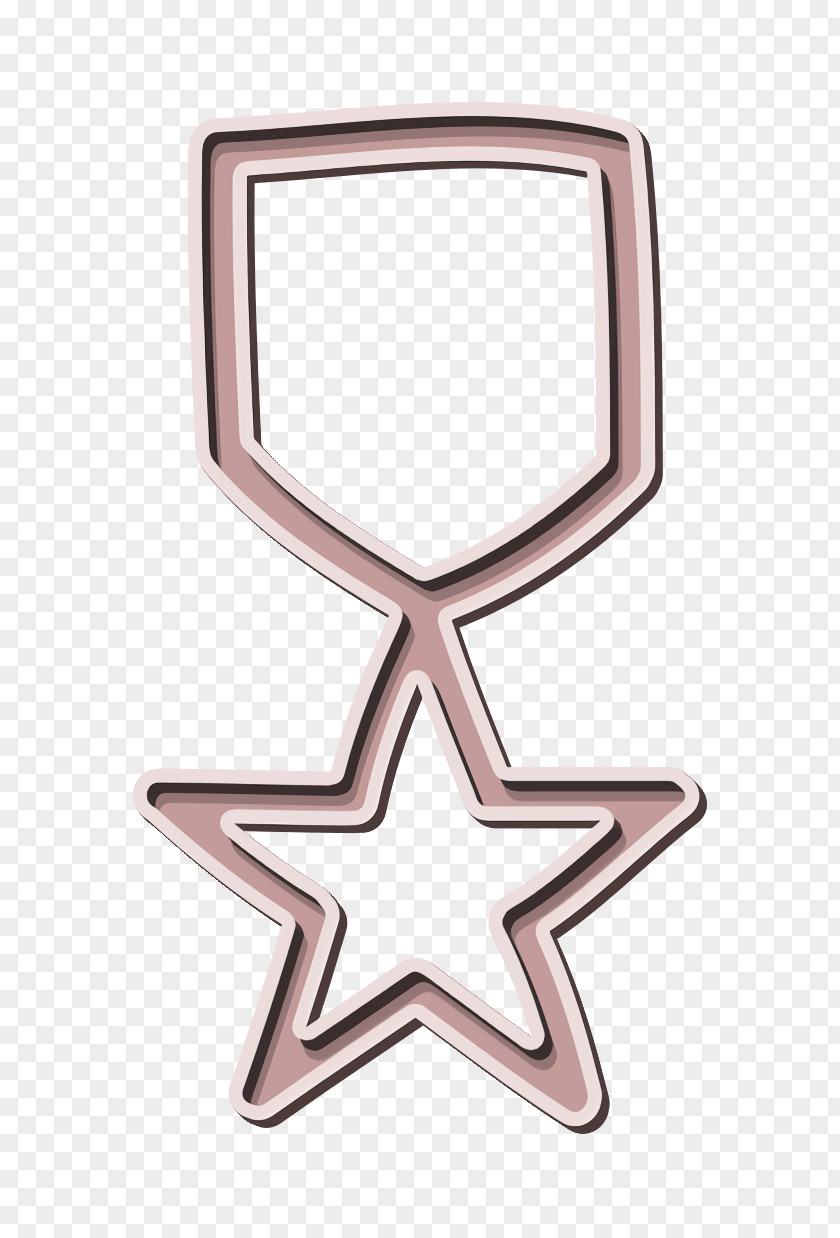 War Icon Hand Drawn Star Badge Outline PNG