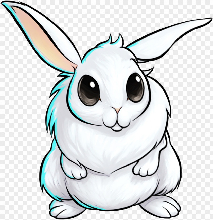 Animal Figure Line Art Easter Bunny PNG
