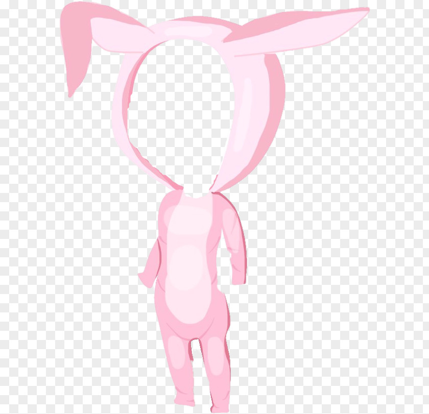 Easter Bunny Pink M Clip Art PNG