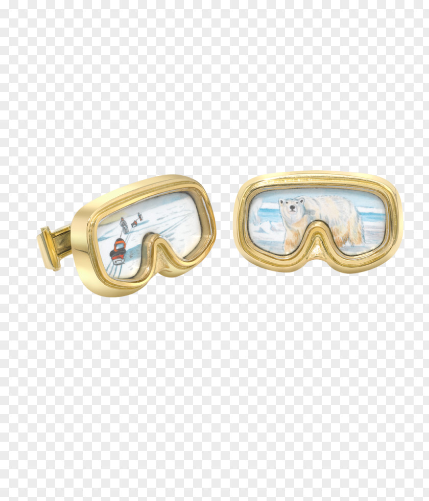 Hand Painted London Goggles Product Design Cufflink Silver PNG