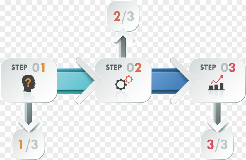 Vector Creative Design Work Three-step Map Chart PNG