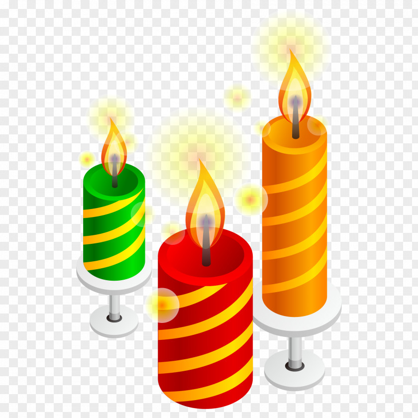 Bougie Cartoon Birthday Cake Burning Candles PNG