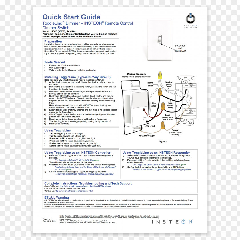 Computer Start Button Keypad Insteon Home Automation Kits Product Quickstart Guide PNG