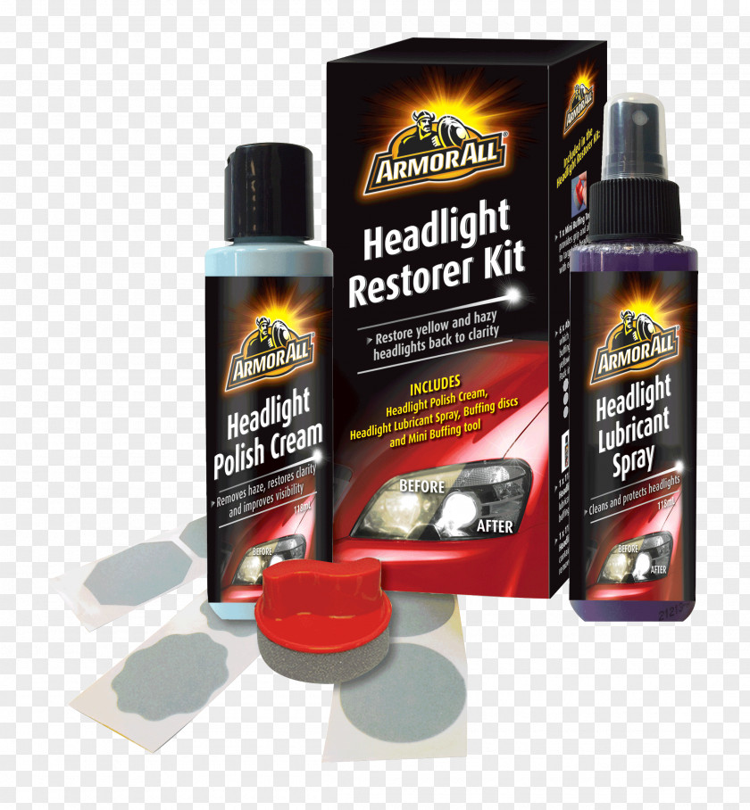 HEADLIGHT RESTORATION Car Plastic Headlight Restoration Headlamp Armor All Windshield PNG
