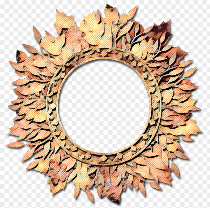 Metal Plant Leaf Circle PNG