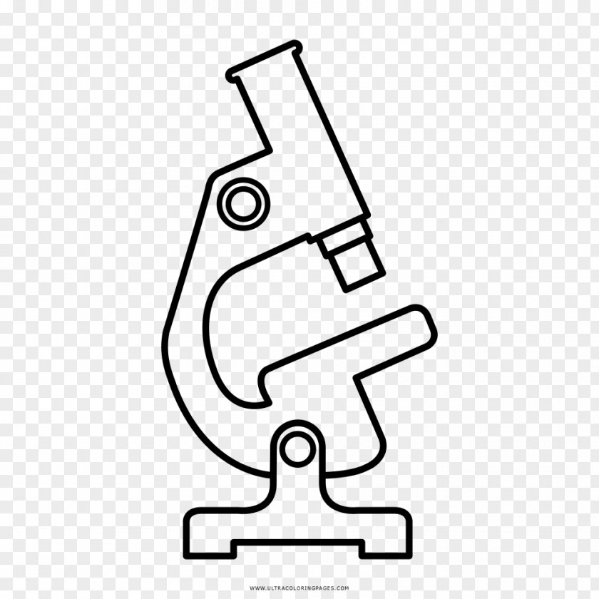 Microscope Drawing Black And White Coloring Book PNG