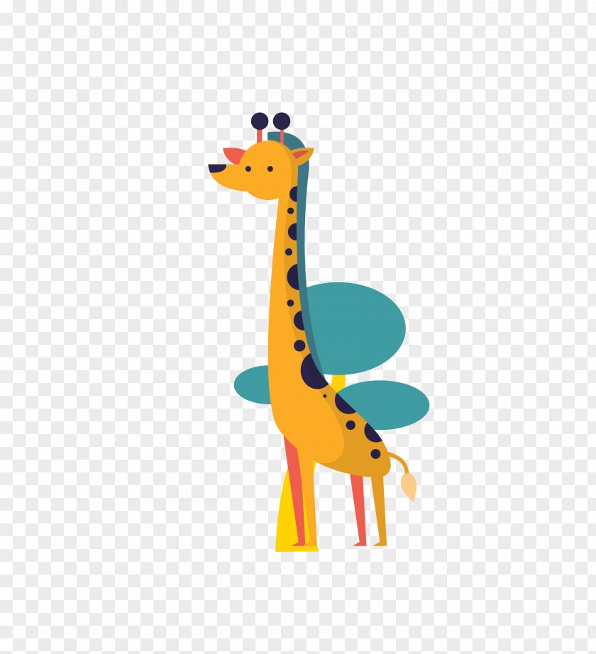 Vector Color Small Animal Giraffe Flat Design Lion PNG