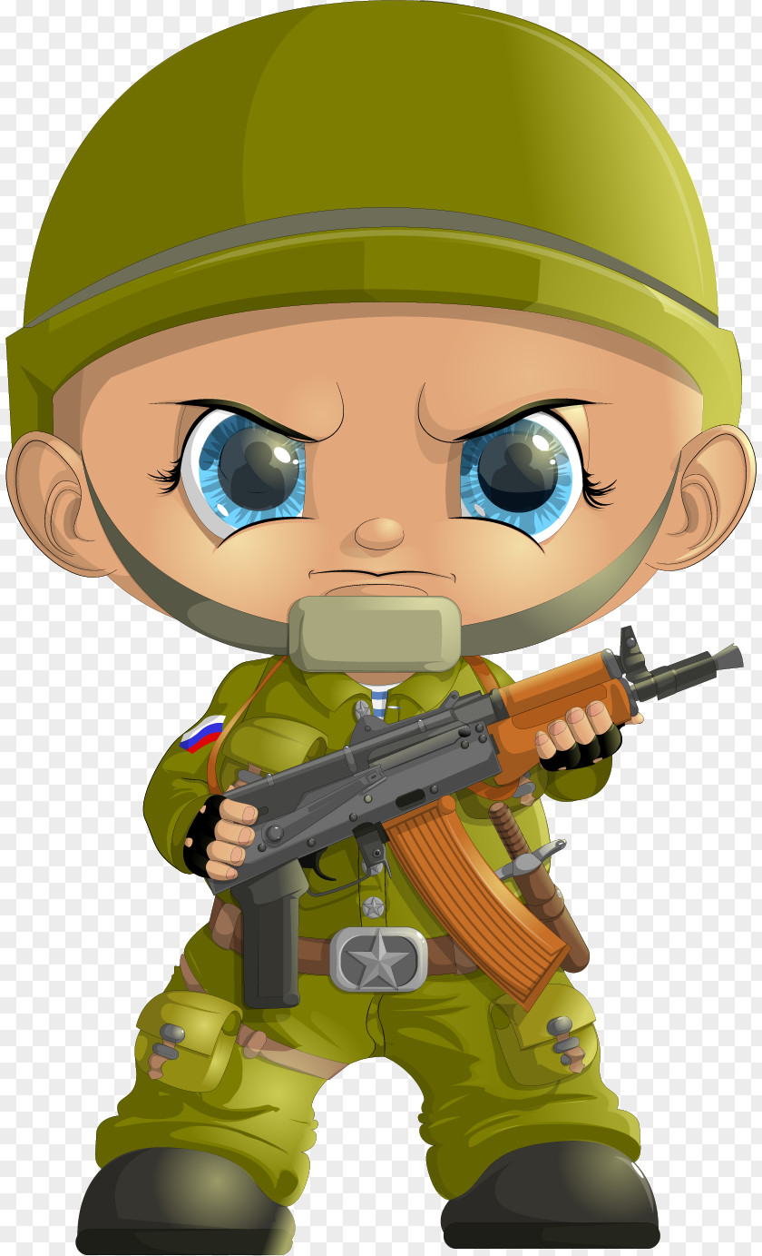 Vector Hand-painted Warrior Soldier Cartoon Q-version PNG