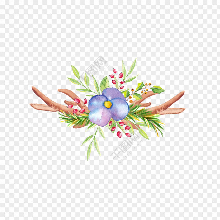 Christmas Day Garland Floral Design Cut Flowers PNG