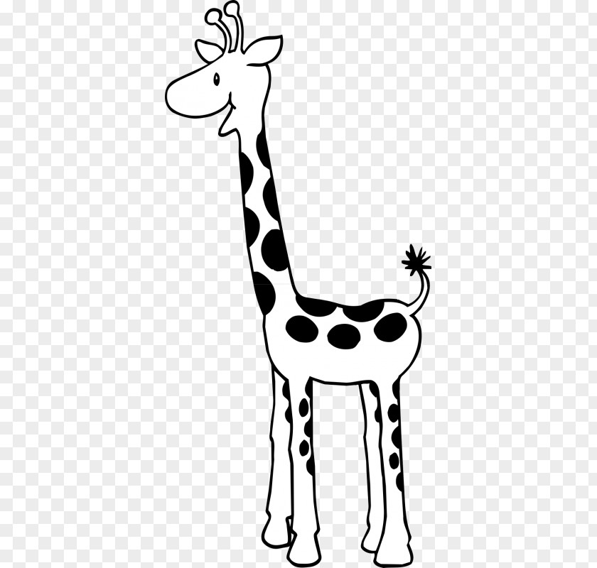 Giraffe Cartoon Black And White Clip Art PNG