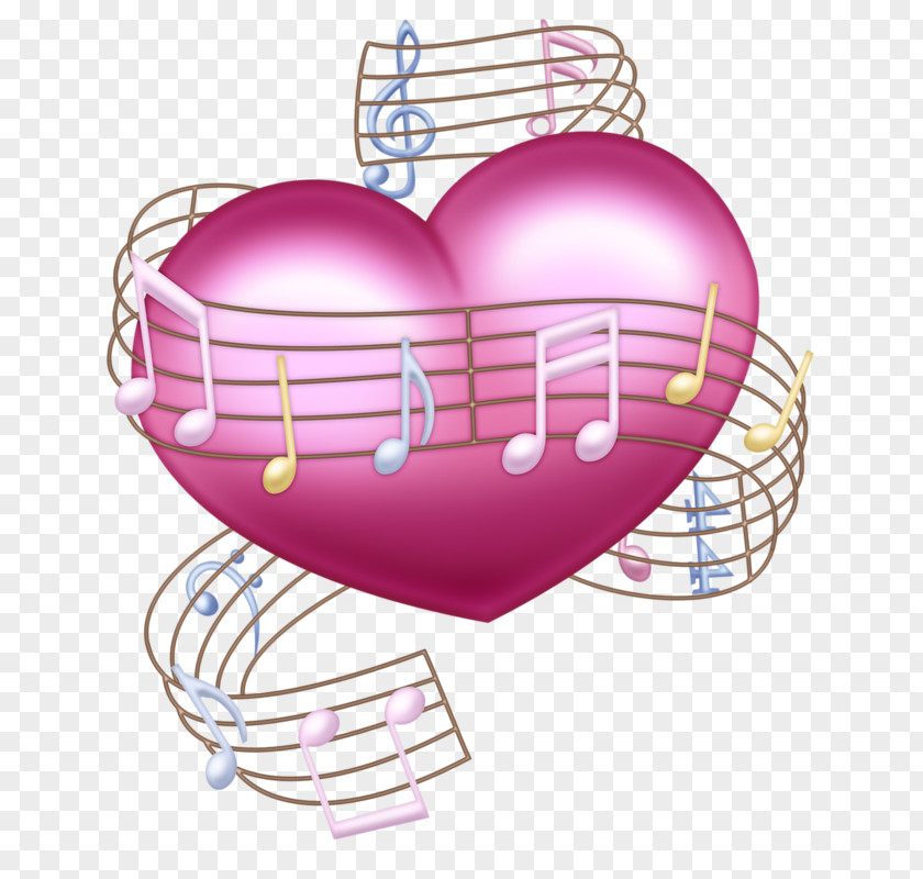 Heart-shaped Cartoon Hand-painted Decoration Musical Note Drawing Concert PNG