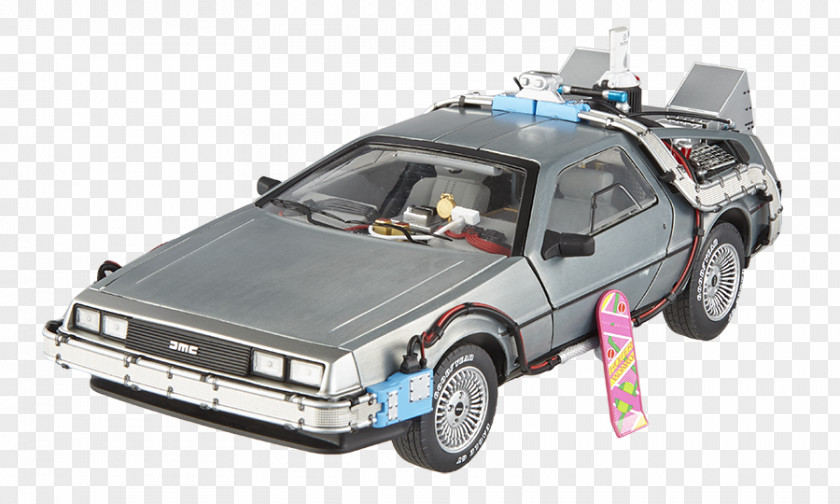 Hot Wheels Marty McFly DeLorean Time Machine Back To The Future Die-cast Toy PNG