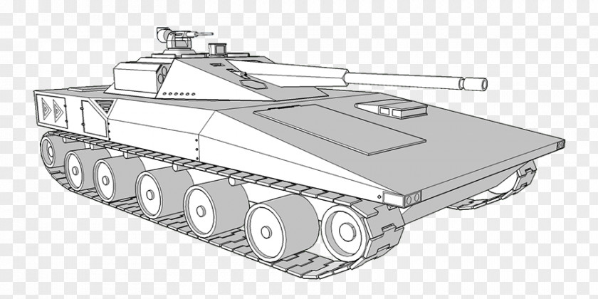Main Battle Tank Motor Vehicle Line Art PNG