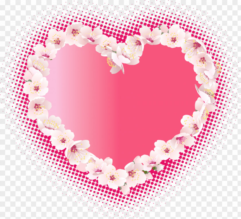 Pink Heart With Flowers Clipart Flower Clip Art PNG
