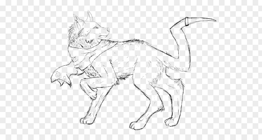 Cat Tail Animal Character Sketch PNG