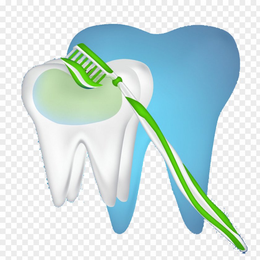 Green Toothbrush Toothpaste Teeth Illustration PNG