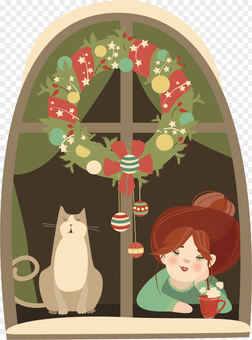 Princess Kitten Vector Santa Claus Christmas Illustration PNG