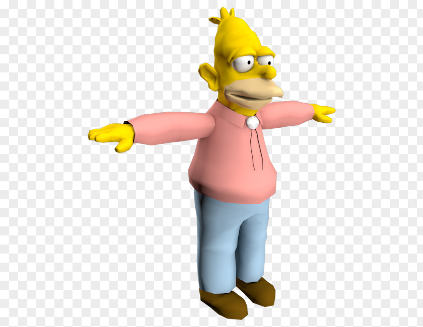 Simpsons Road Rage Figurine Cartoon Character Finger Mascot PNG